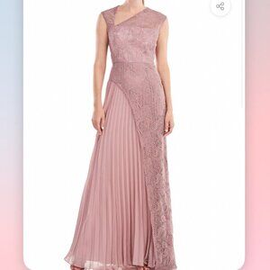 Kay Unger NWT SZ10 Lilac Mauve Layered Lace Gown Formal Mother of Bride Black Ti